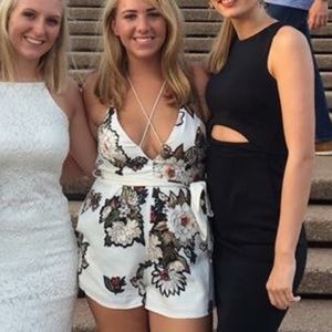 White Flowery Romper